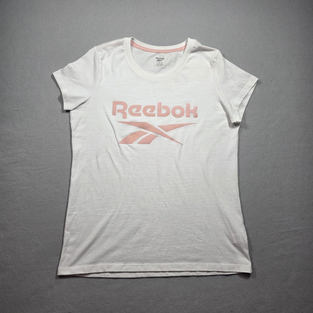 Reebok Graphic Tee - White / Dusty Pink - Women's Size Large